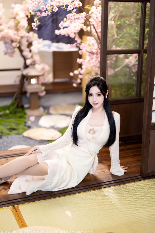    XiaoYu语画界-869-小蛮妖Yummy-杭州日式唯美私房摄影-白色透视针织衫诱惑-2022.09.22第1张图片