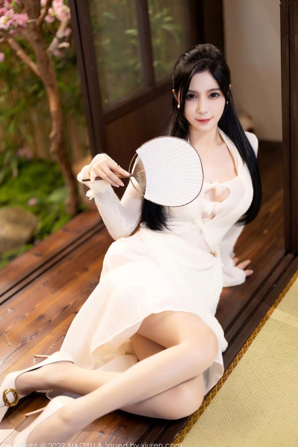    XiaoYu语画界-869-小蛮妖Yummy-杭州日式唯美私房摄影-白色透视针织衫诱惑-2022.09.22第5张图片