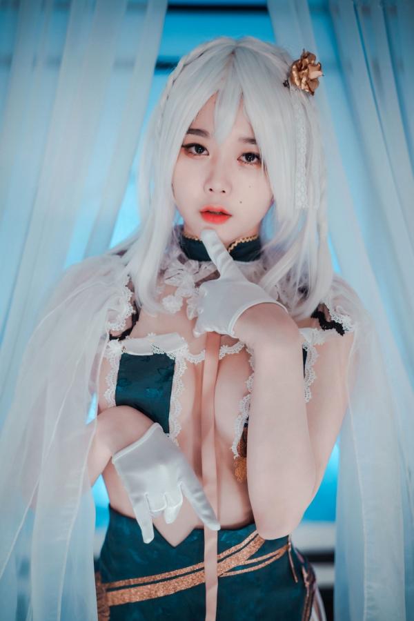    韩国美女琪雅Zia-碧波青云Cosplay私房照-唯美二次元白发诱惑性感写真-DJAWA高清套图第2张图片