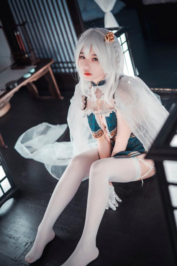    韩国美女琪雅Zia-碧波青云Cosplay私房照-唯美二次元白发诱惑性感写真-DJAWA高清套图第4张图片
