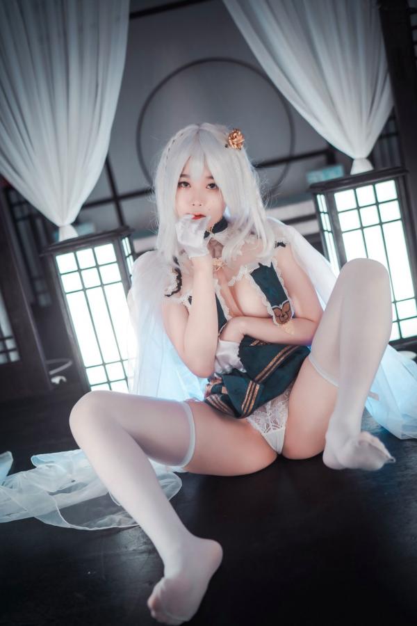    韩国美女琪雅Zia-碧波青云Cosplay私房照-唯美二次元白发诱惑性感写真-DJAWA高清套图第11张图片