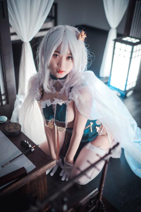    韩国美女琪雅Zia-碧波青云Cosplay私房照-唯美二次元白发诱惑性感写真-DJAWA高清套图第13张图片