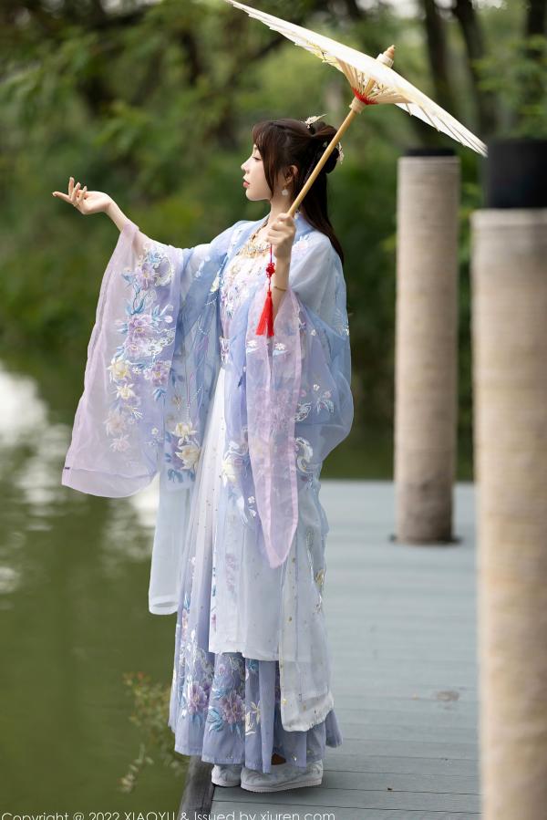    XiaoYu语画界-866-徐莉芝：杭州旅拍浅紫色古韵汉服写真，尽展迷人东方神韵与极致私房诱惑（2022.09.19）第1张图片
