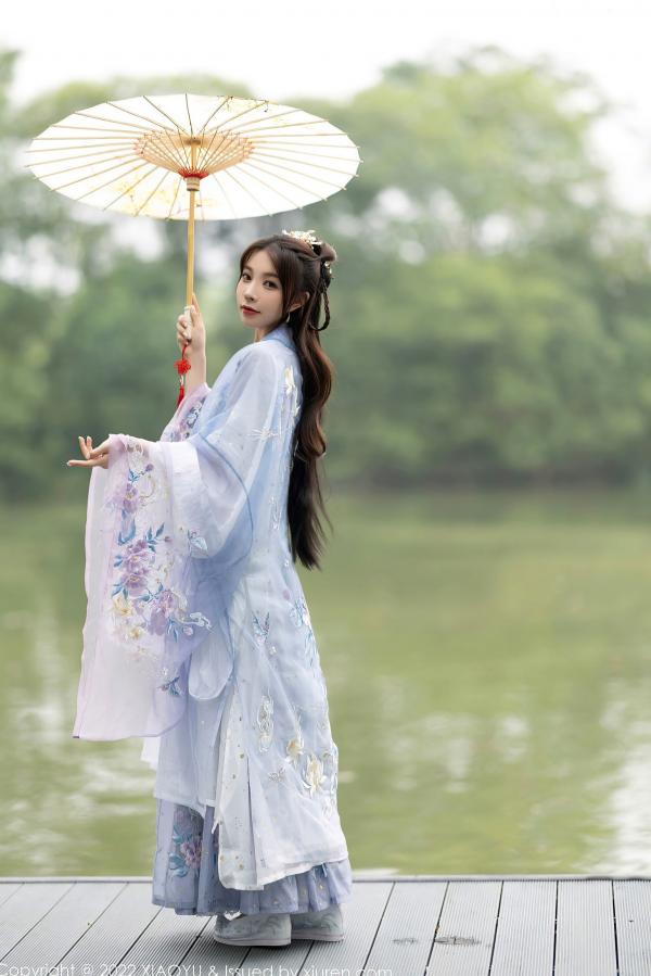    XiaoYu语画界-866-徐莉芝：杭州旅拍浅紫色古韵汉服写真，尽展迷人东方神韵与极致私房诱惑（2022.09.19）第2张图片