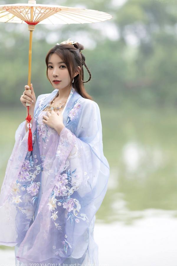    XiaoYu语画界-866-徐莉芝：杭州旅拍浅紫色古韵汉服写真，尽展迷人东方神韵与极致私房诱惑（2022.09.19）第3张图片