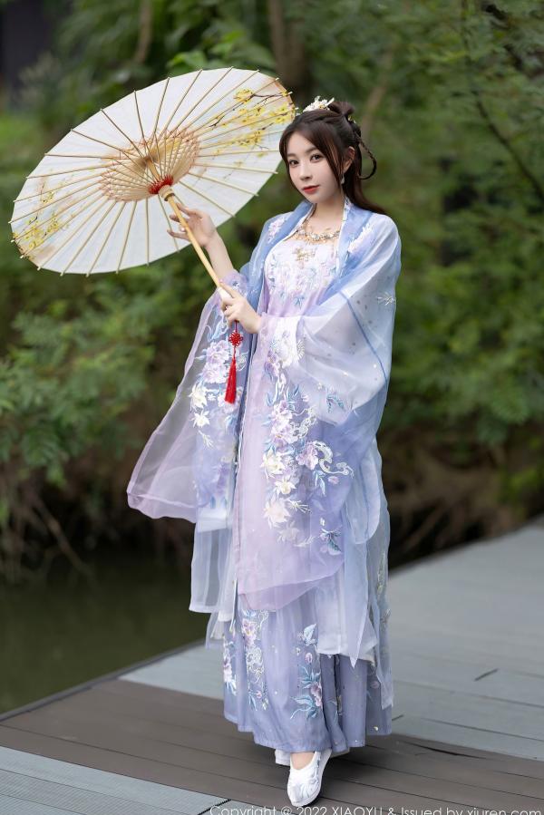    XiaoYu语画界-866-徐莉芝：杭州旅拍浅紫色古韵汉服写真，尽展迷人东方神韵与极致私房诱惑（2022.09.19）第4张图片
