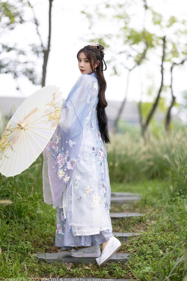    XiaoYu语画界-866-徐莉芝：杭州旅拍浅紫色古韵汉服写真，尽展迷人东方神韵与极致私房诱惑（2022.09.19）第5张图片