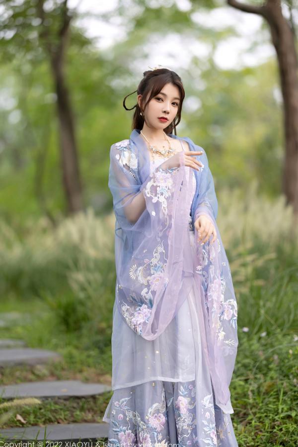    XiaoYu语画界-866-徐莉芝：杭州旅拍浅紫色古韵汉服写真，尽展迷人东方神韵与极致私房诱惑（2022.09.19）第8张图片
