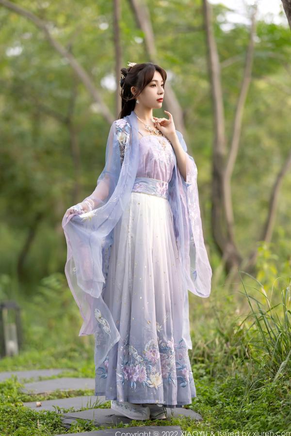    XiaoYu语画界-866-徐莉芝：杭州旅拍浅紫色古韵汉服写真，尽展迷人东方神韵与极致私房诱惑（2022.09.19）第12张图片