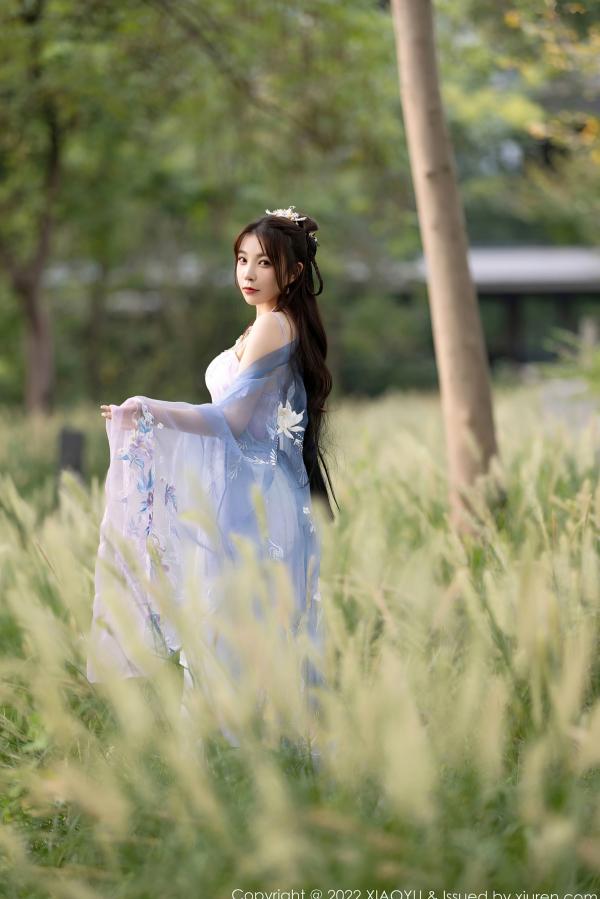    XiaoYu语画界-866-徐莉芝：杭州旅拍浅紫色古韵汉服写真，尽展迷人东方神韵与极致私房诱惑（2022.09.19）第15张图片