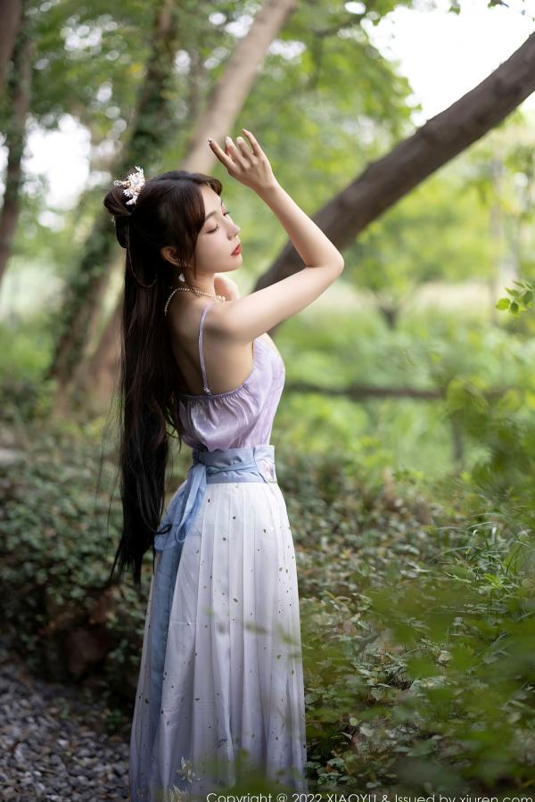    XiaoYu语画界-866-徐莉芝：杭州旅拍浅紫色古韵汉服写真，尽展迷人东方神韵与极致私房诱惑（2022.09.19）第23张图片