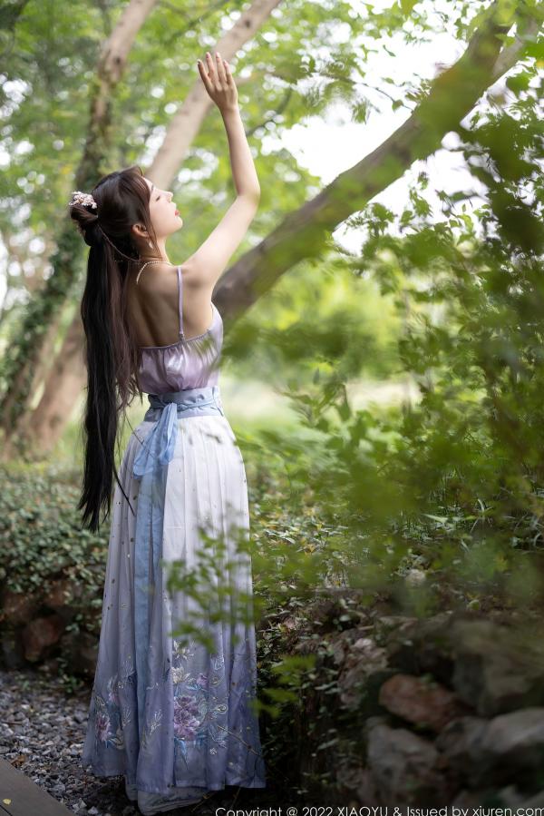    XiaoYu语画界-866-徐莉芝：杭州旅拍浅紫色古韵汉服写真，尽展迷人东方神韵与极致私房诱惑（2022.09.19）第24张图片