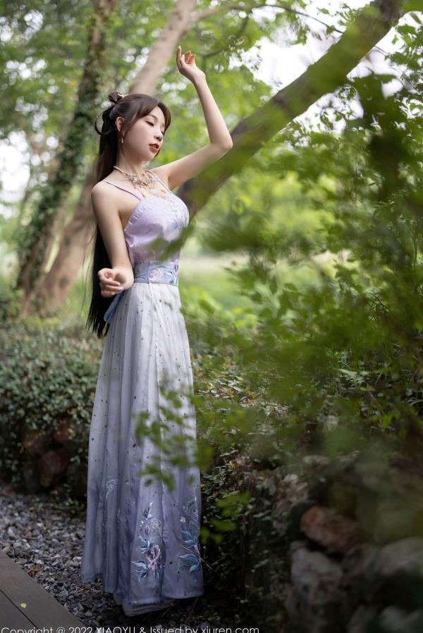    XiaoYu语画界-866-徐莉芝：杭州旅拍浅紫色古韵汉服写真，尽展迷人东方神韵与极致私房诱惑（2022.09.19）第25张图片