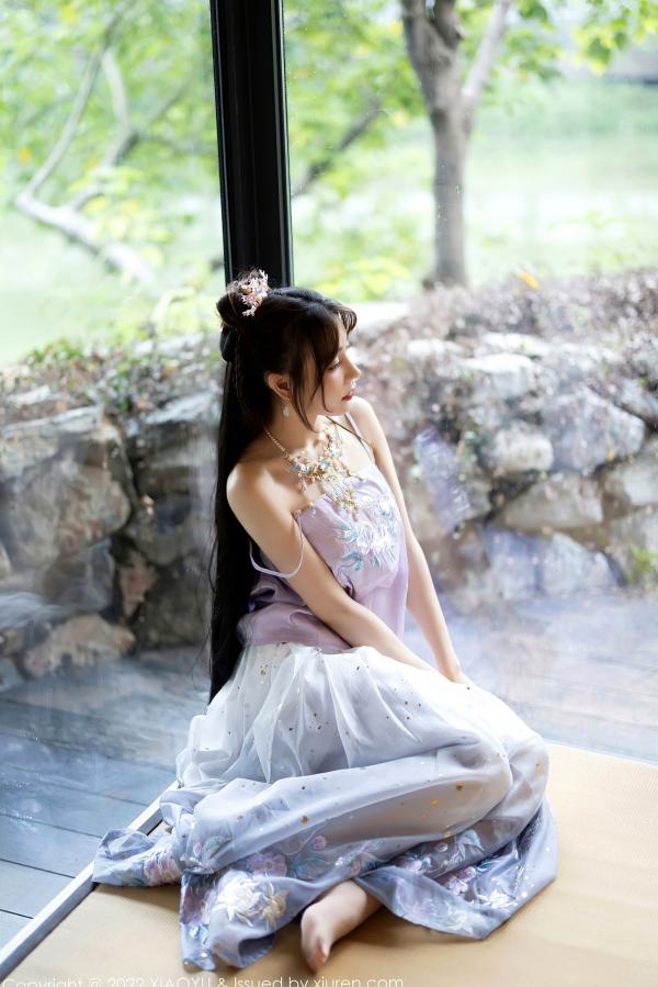    XiaoYu语画界-866-徐莉芝：杭州旅拍浅紫色古韵汉服写真，尽展迷人东方神韵与极致私房诱惑（2022.09.19）第27张图片