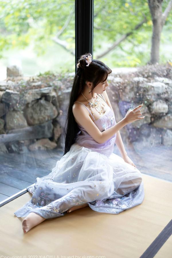    XiaoYu语画界-866-徐莉芝：杭州旅拍浅紫色古韵汉服写真，尽展迷人东方神韵与极致私房诱惑（2022.09.19）第28张图片