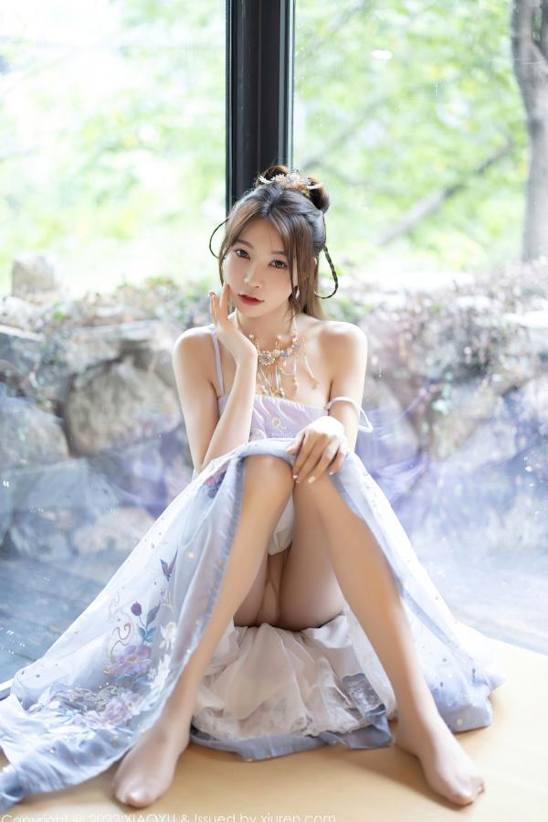   XiaoYu语画界-866-徐莉芝：杭州旅拍浅紫色古韵汉服写真，尽展迷人东方神韵与极致私房诱惑（2022.09.19）第36张图片