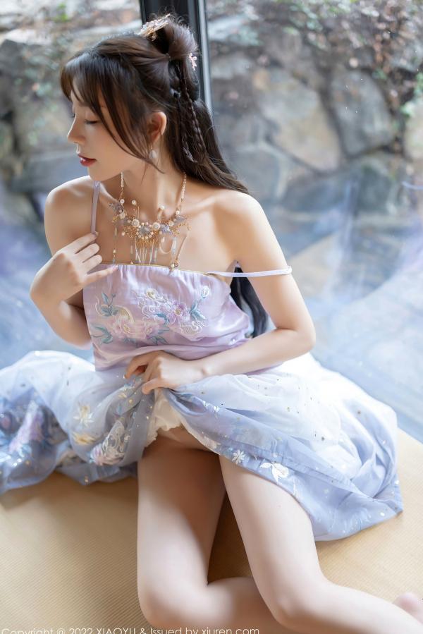   XiaoYu语画界-866-徐莉芝：杭州旅拍浅紫色古韵汉服写真，尽展迷人东方神韵与极致私房诱惑（2022.09.19）第42张图片