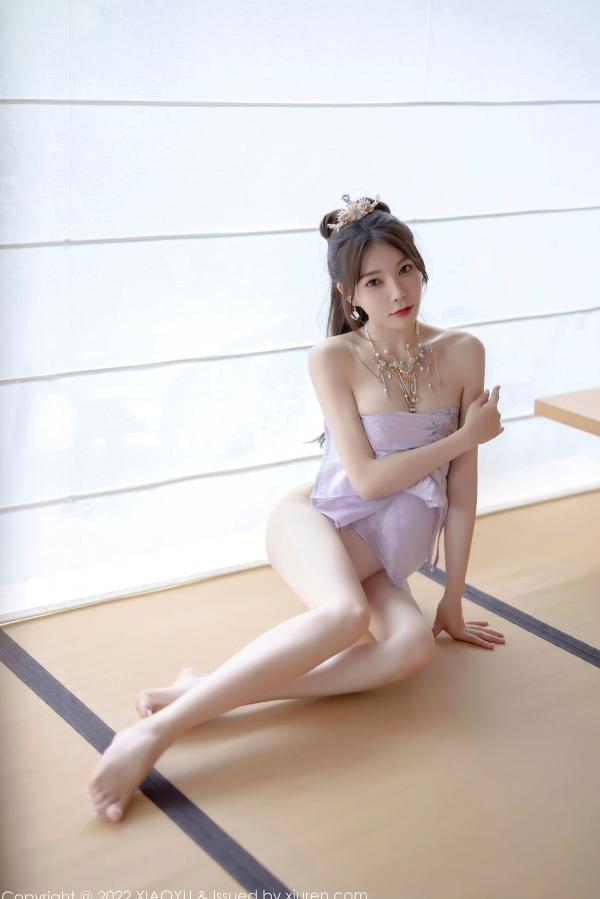    XiaoYu语画界-866-徐莉芝：杭州旅拍浅紫色古韵汉服写真，尽展迷人东方神韵与极致私房诱惑（2022.09.19）第92张图片
