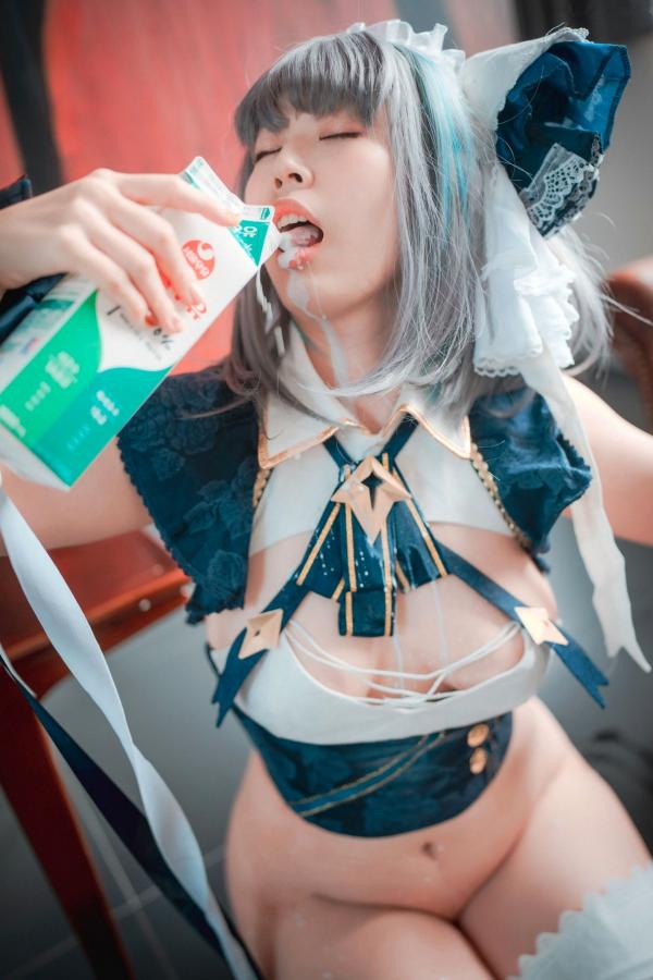    韩国美女Mozzi私房大尺度COS：碧蓝航线柴郡角色扮演，牛奶诱惑写真集 - HMS Cheshire第42张图片