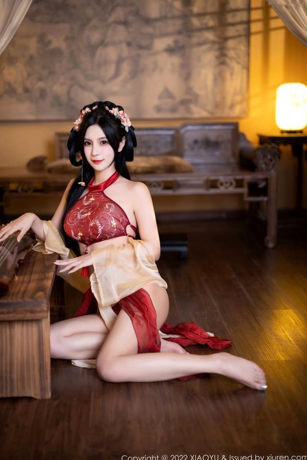    XiaoYu语画界-858：小蛮妖Yummy杭州古典旅拍，红纱古装尽显诱惑风情，伴随古琴演绎白嫩肌肤之美第1张图片