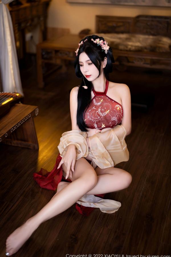   XiaoYu语画界-858：小蛮妖Yummy杭州古典旅拍，红纱古装尽显诱惑风情，伴随古琴演绎白嫩肌肤之美第6张图片