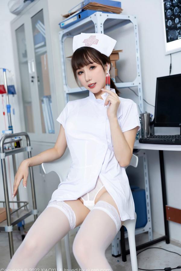    XiaoYu语画界-853-波巧酱-白色护士服白色内衣白丝袜-2022.08.30第14张图片
