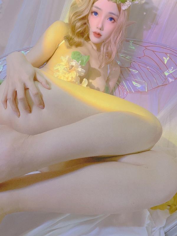    钛合金TiTi-精灵女神露脸：奇幻 Cosplay 森林花仙子主题，极致诱惑大尺度私房写真第10张图片
