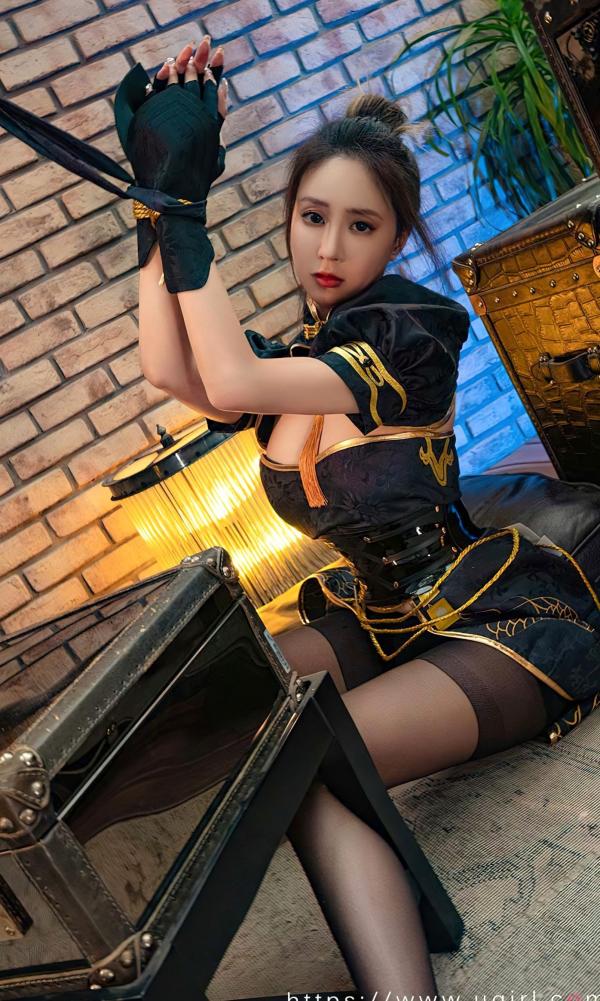    UGirlsApp尤果圈筱慧《暗夜天使》，暗黑风改良旗袍角色扮演，蒙眼捆绑黑丝诱惑，大尺度私房写真第8张图片