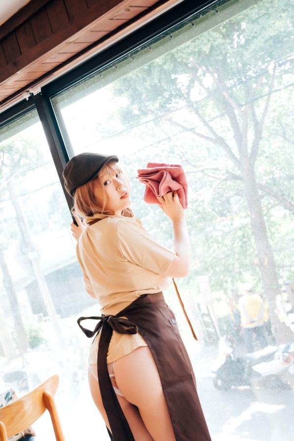    韩国美女Mozzi咖啡店性感侍者，清纯制服诱惑角色扮演，无圣光大尺度写真系列第93张图片