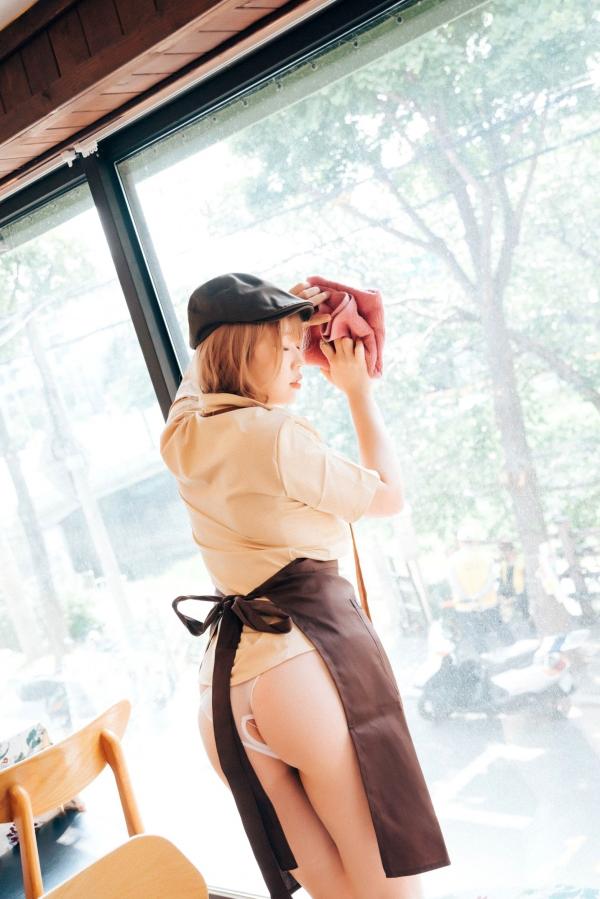    韩国美女Mozzi咖啡店性感侍者，清纯制服诱惑角色扮演，无圣光大尺度写真系列第94张图片