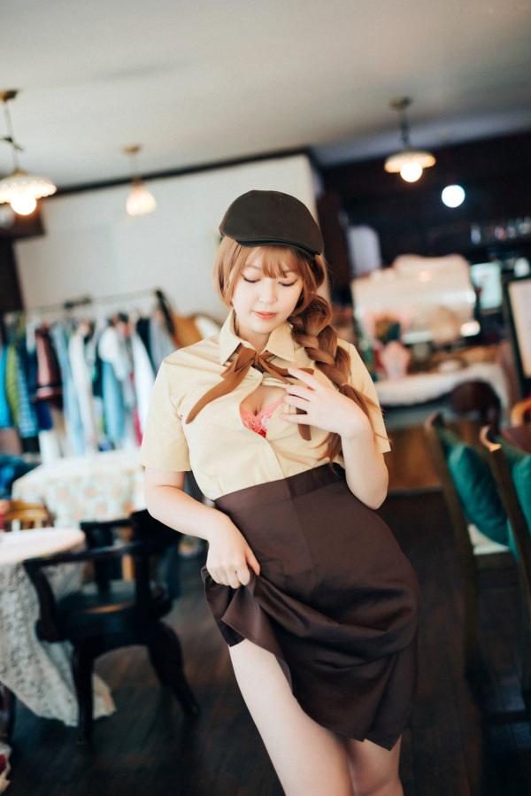    韩国美女Mozzi咖啡店性感侍者，清纯制服诱惑角色扮演，无圣光大尺度写真系列第128张图片