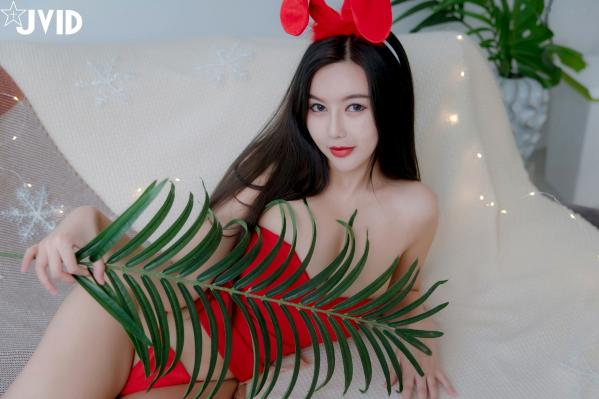    JVID-木木森-性感圣诞派对-诱惑兔耳红色内衣写真-无圣光大尺度极品女神-背部纹身曲线美第21张图片