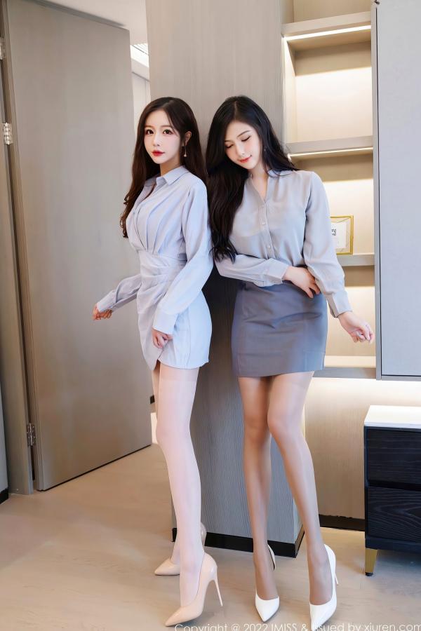    IMiss爱蜜社-652-Lavinia与Linda职场OL风与私房内衣双姝盛宴-丝袜美腿极致诱惑第1张图片