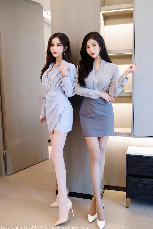    IMiss爱蜜社-652-Lavinia与Linda职场OL风与私房内衣双姝盛宴-丝袜美腿极致诱惑第12张图片