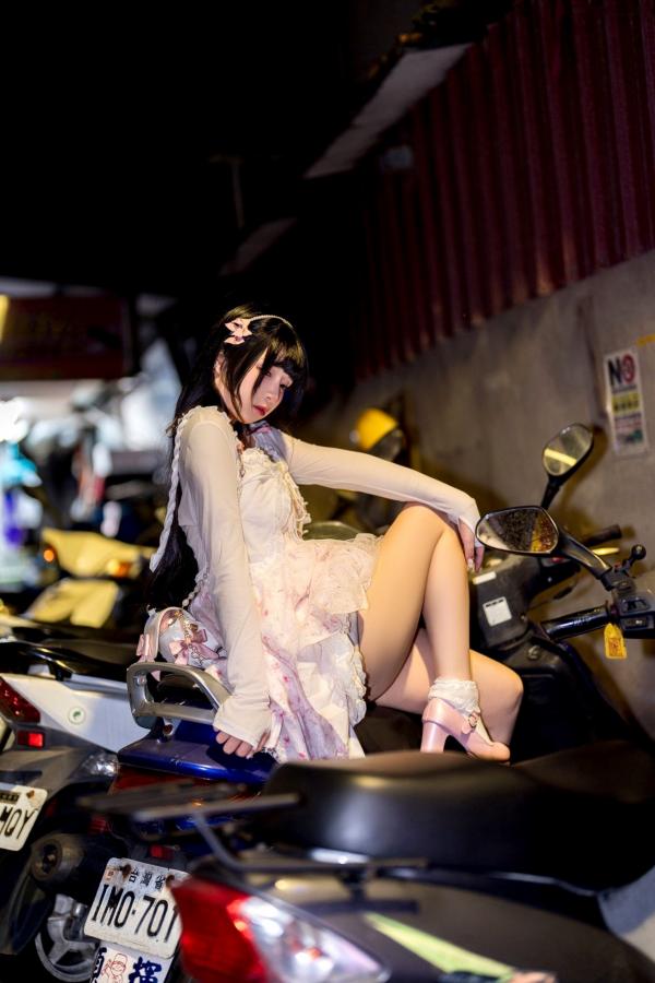    落落raku-似水流年：洛丽塔街拍梦幻夜景，甜美清纯少女的都市夜色写真第46张图片