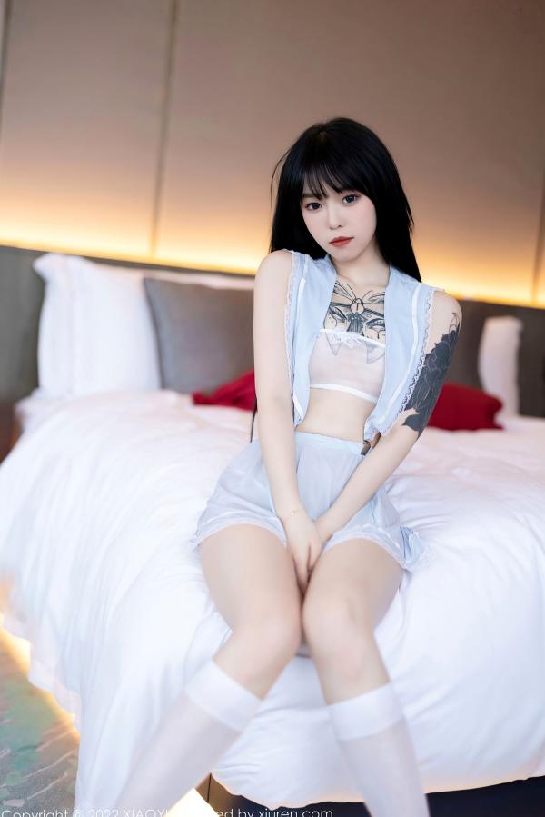    XiaoYu语画界-829-奶瓶：清新纯欲私房写真，唯美纹身与白丝诱惑，勾勒骨感身姿，极致撩人。第44张图片