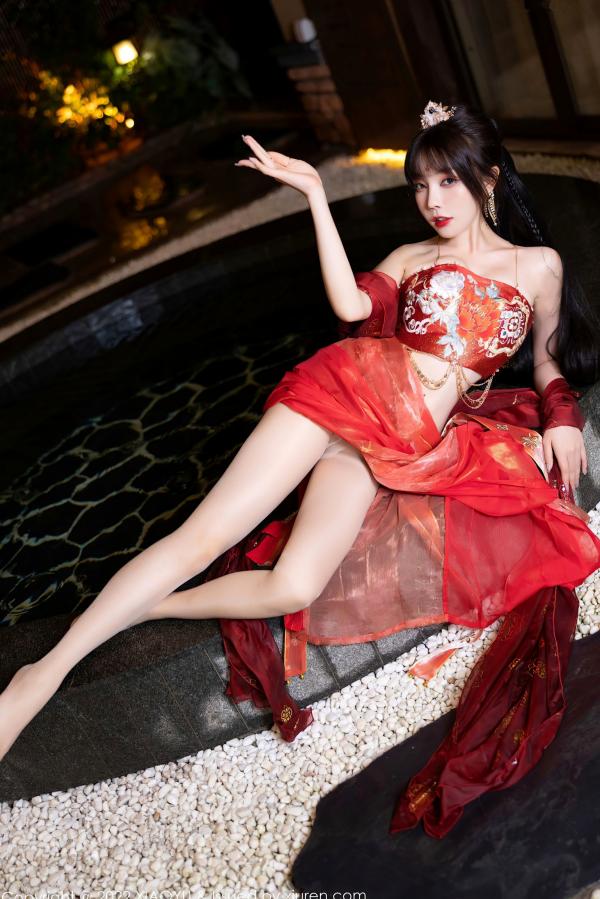    XiaoYu语画界-827-徐莉芝Booty-泳池红色轻透古装私房-性感极品古风大尺度艺术写真第23张图片