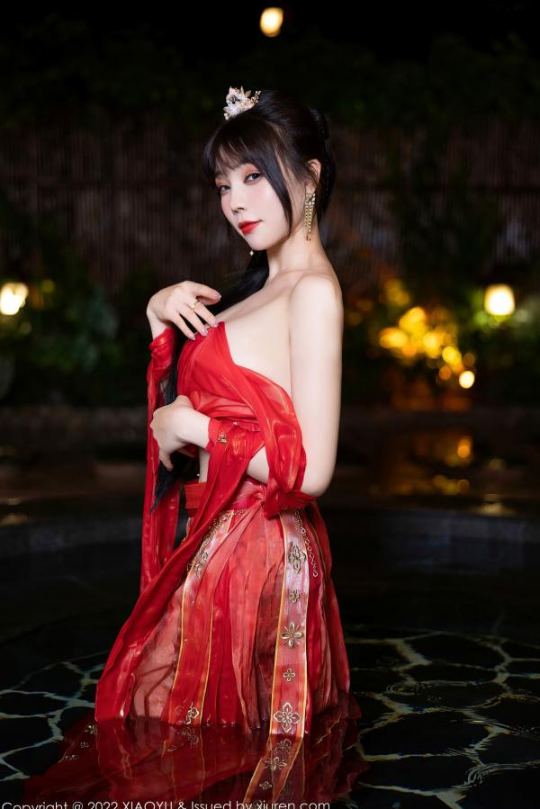    XiaoYu语画界-827-徐莉芝Booty-泳池红色轻透古装私房-性感极品古风大尺度艺术写真第36张图片