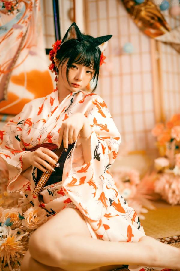    落落Raku-成人式：精致和服诱惑，猫耳装扮与红绳私房写真，极致身材尽显日系魅力第5张图片