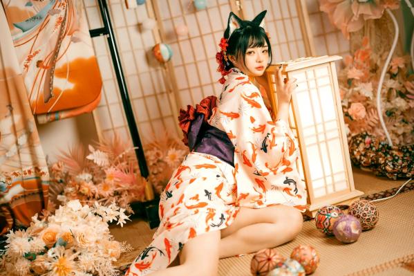    落落Raku-成人式：精致和服诱惑，猫耳装扮与红绳私房写真，极致身材尽显日系魅力第8张图片