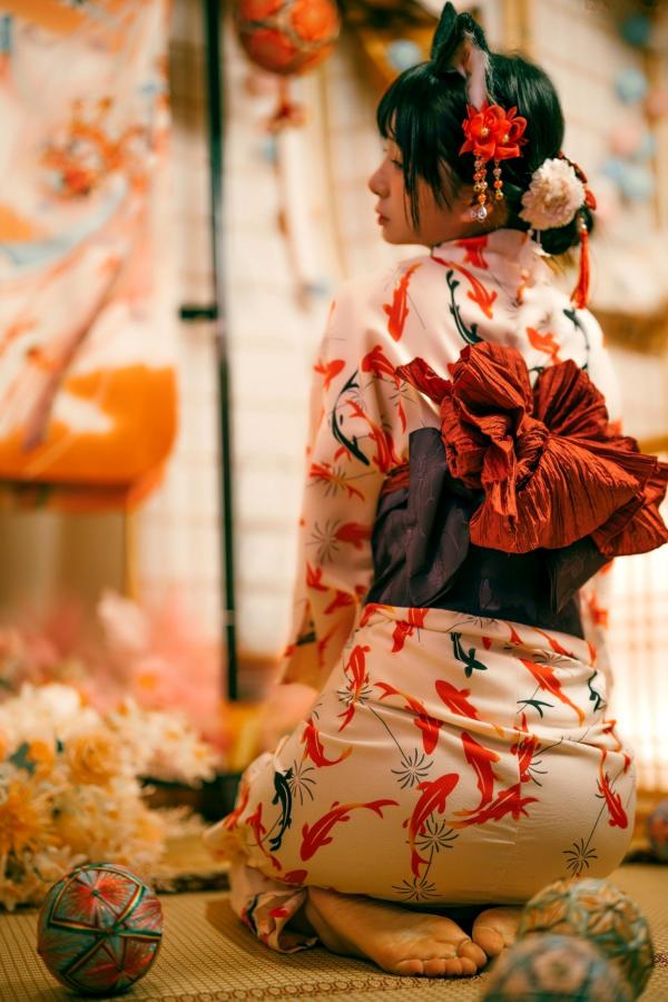    落落Raku-成人式：精致和服诱惑，猫耳装扮与红绳私房写真，极致身材尽显日系魅力第16张图片