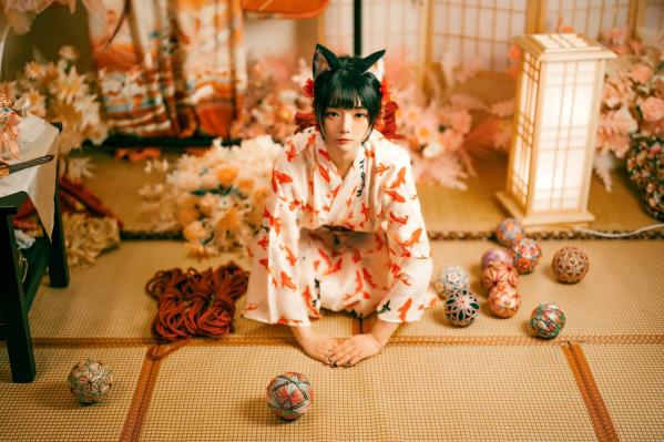    落落Raku-成人式：精致和服诱惑，猫耳装扮与红绳私房写真，极致身材尽显日系魅力第18张图片