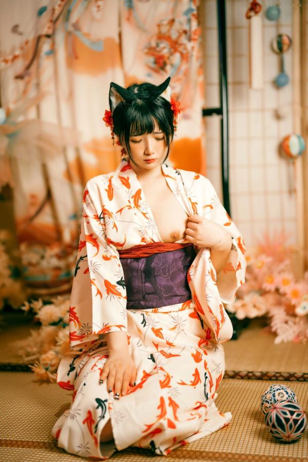    落落Raku-成人式：精致和服诱惑，猫耳装扮与红绳私房写真，极致身材尽显日系魅力第20张图片