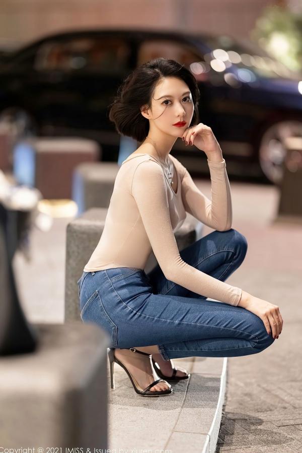    IMiss爱蜜社600期艺轩：短发女神精致私房写真，肉色紧身T恤与黑色蕾丝内衣尽显性感诱惑第15张图片