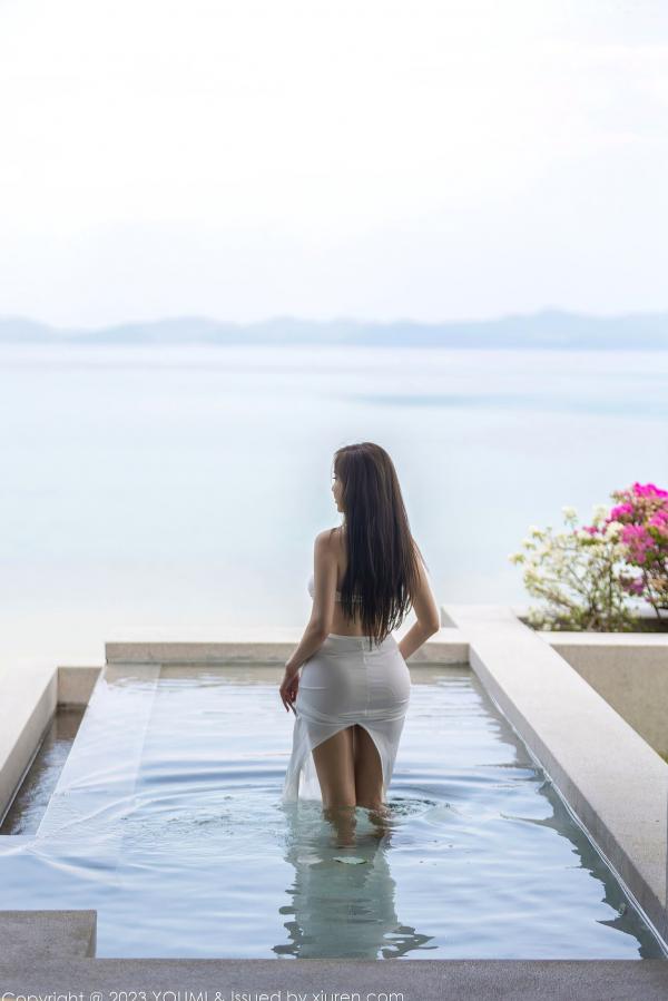    YouMi尤蜜荟-931-Carol周妍希-白色轻透连身裙湿身泳池私房照-2023.04.27 - 无圣光大尺度透视性感女神第48张图片