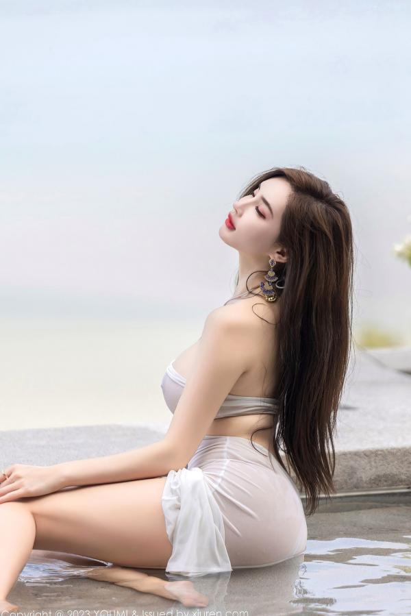    YouMi尤蜜荟-931-Carol周妍希-白色轻透连身裙湿身泳池私房照-2023.04.27 - 无圣光大尺度透视性感女神第61张图片