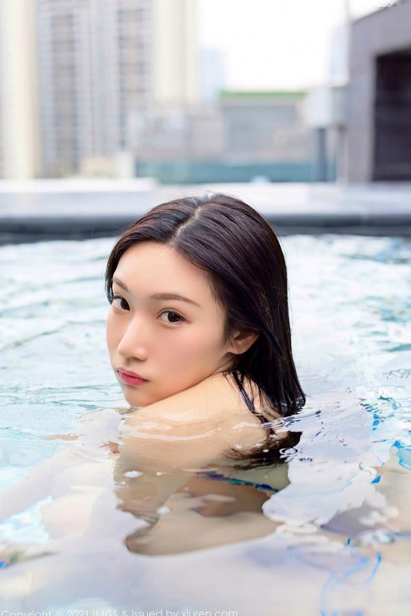    IMiss爱蜜社-589-小狐狸Kathryn-室外泳池蓝色比基尼-2021.05.08 - 无圣光大尺度_户外湿身_清纯性感_高清养眼写真第17张图片