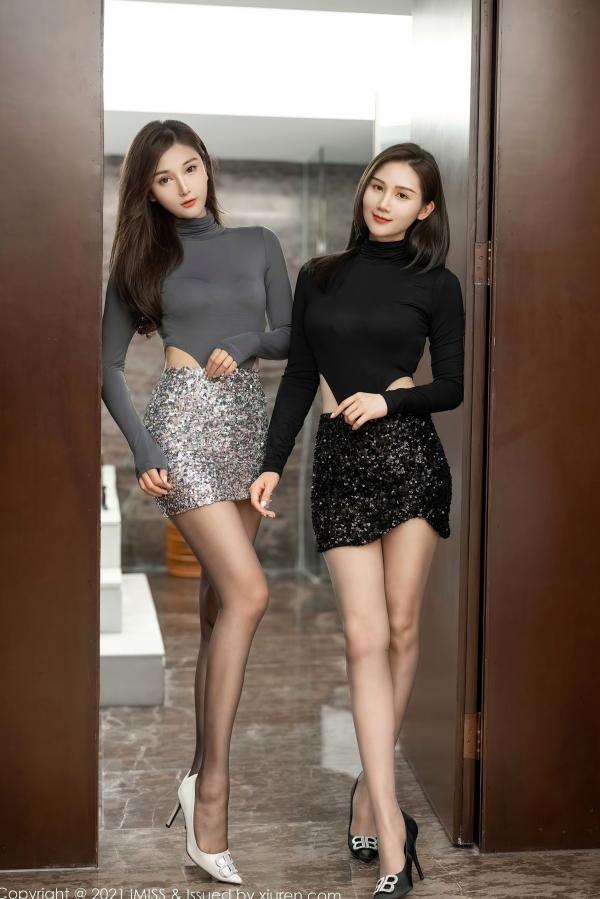    IMiss爱蜜社582期：Lavinia肉肉与SISY思合集，蕾丝内衣与都市OL包臀短裙丝袜私房写真第17张图片