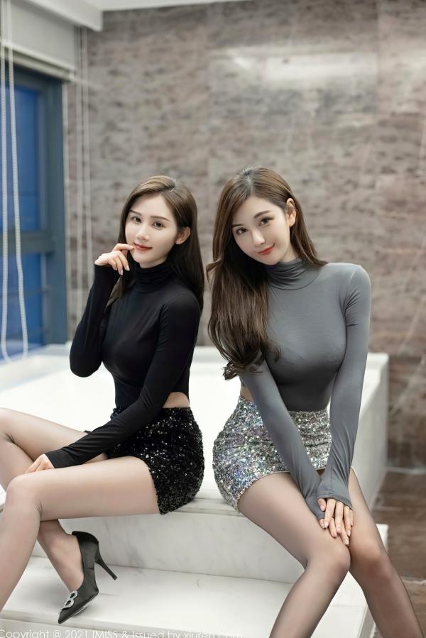    IMiss爱蜜社582期：Lavinia肉肉与SISY思合集，蕾丝内衣与都市OL包臀短裙丝袜私房写真第26张图片
