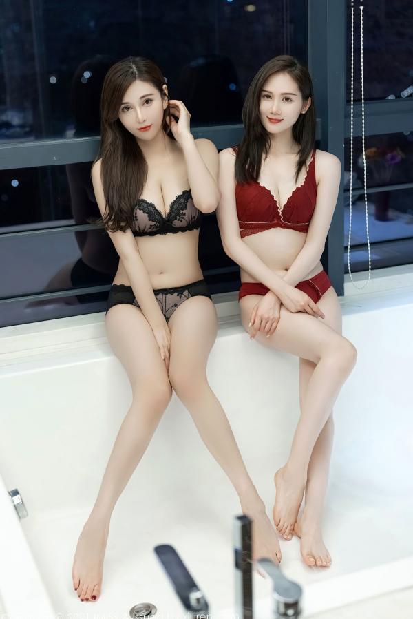    IMiss爱蜜社582期：Lavinia肉肉与SISY思合集，蕾丝内衣与都市OL包臀短裙丝袜私房写真第59张图片